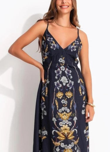 VESTIDO FARM ALCA AZUL FLORAL MAYE