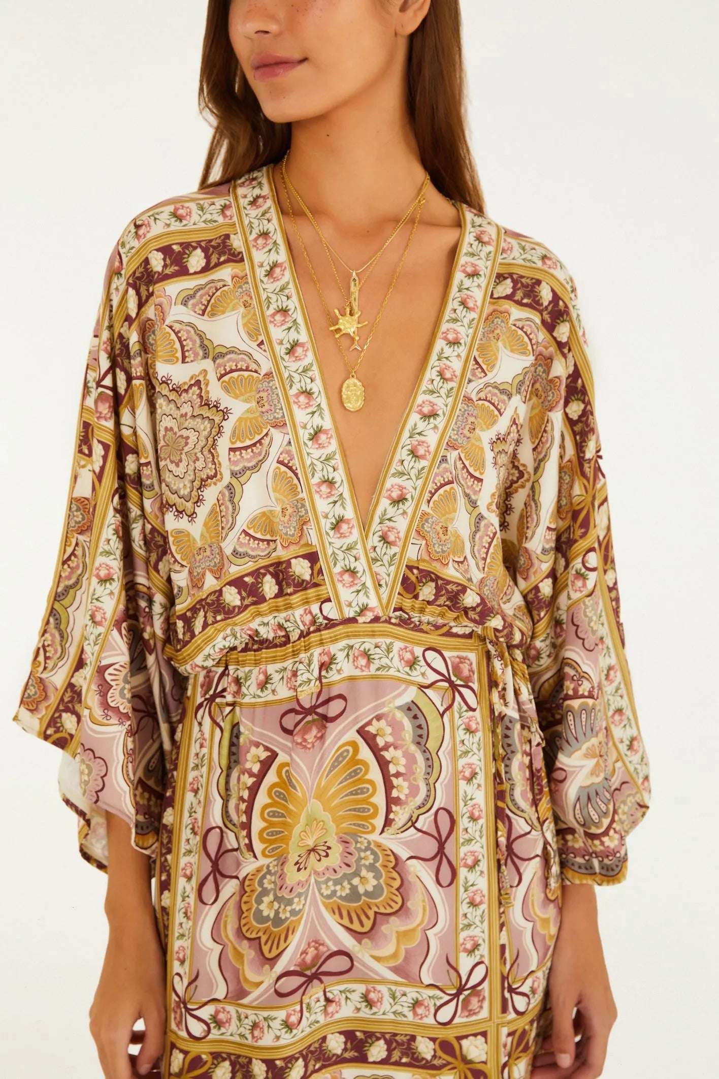Vestido Transpasse Estampado Sophie