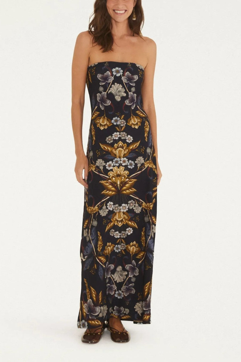 VESTIDO SEM ALCA FLORAL MAYE