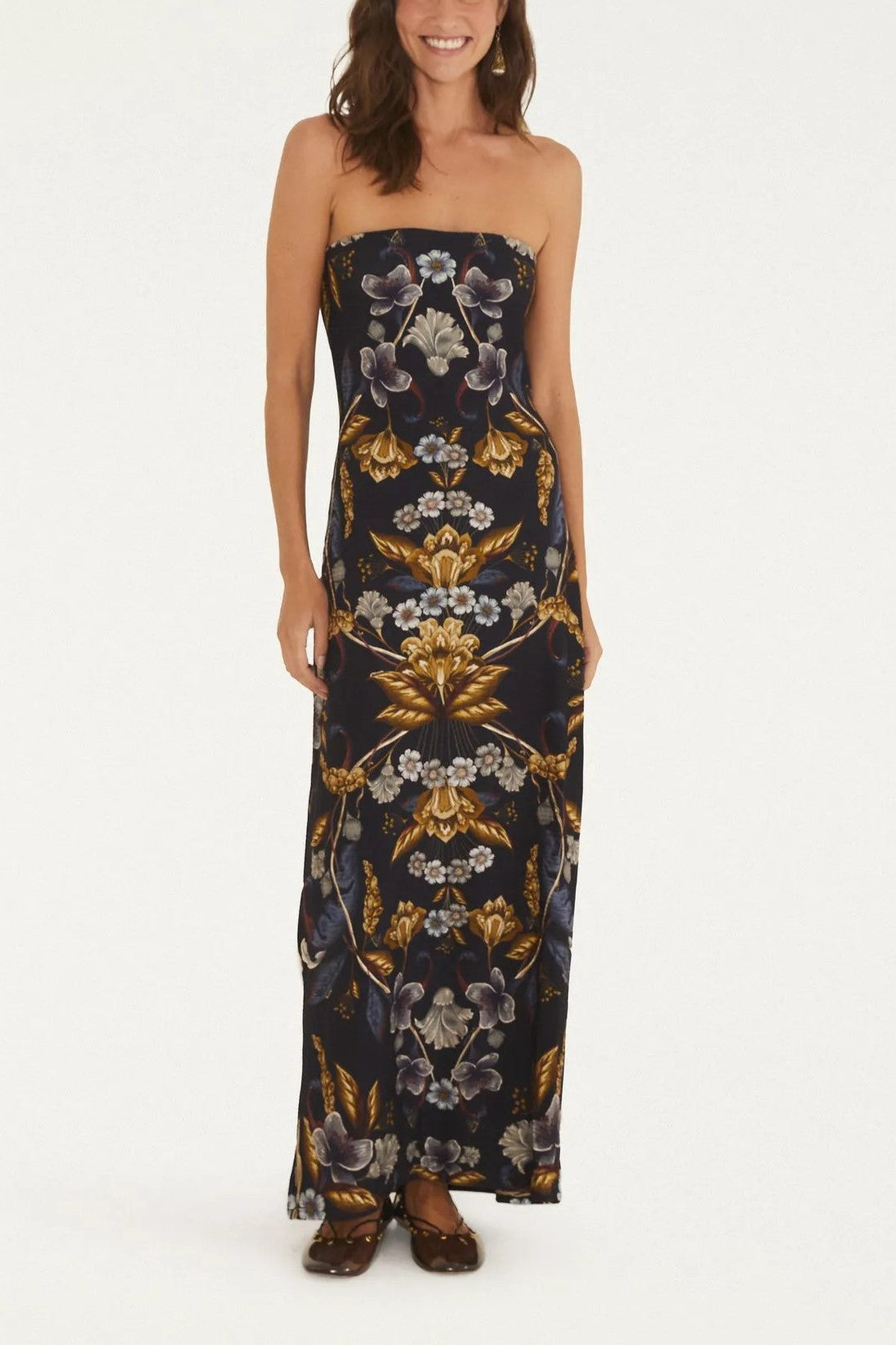 VESTIDO SEM ALCA FLORAL MAYE