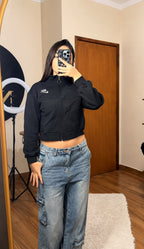 Jaqueta Feminina Nike Cropped Fleece Essential – Zíper Frontal