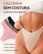 Kit 5 Calcinhas Confortável Tanga Sem Costura De Microfibra