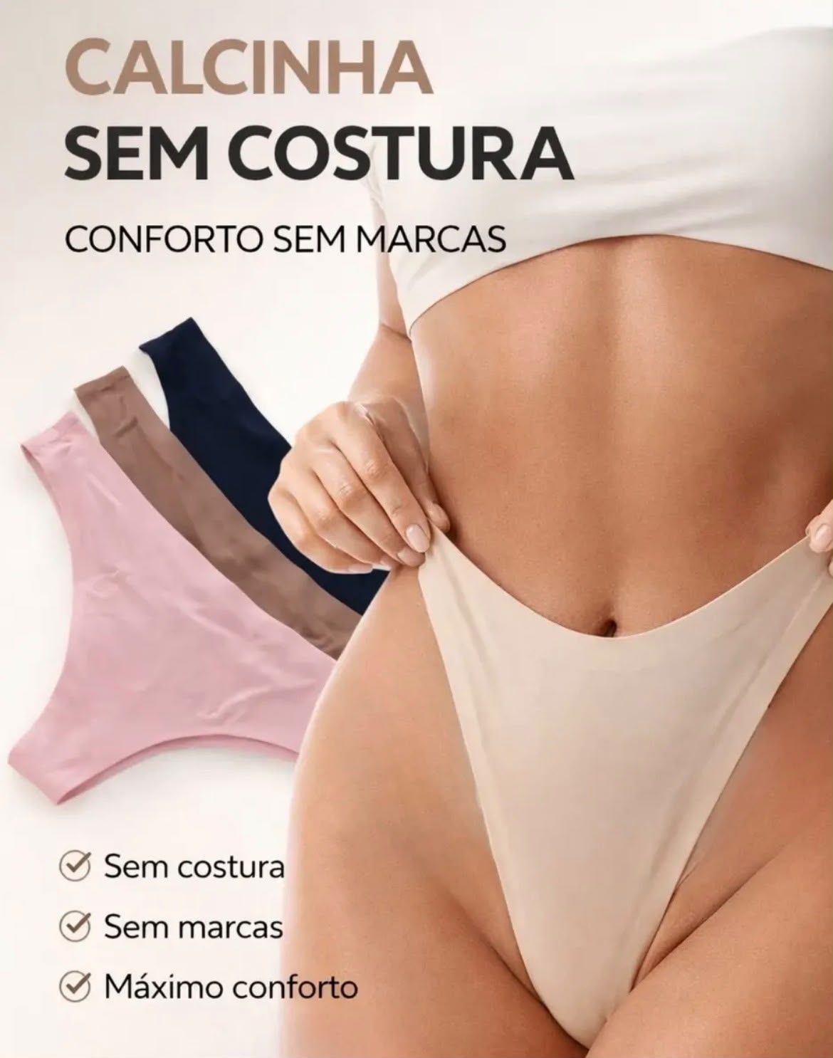 Kit 5 Calcinhas Confortável Tanga Sem Costura De Microfibra