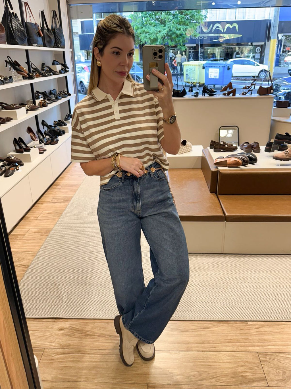 BLUSA CROPPED LISTRAS GOLA POLO RAISSA