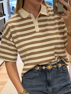 BLUSA CROPPED LISTRAS GOLA POLO RAISSA