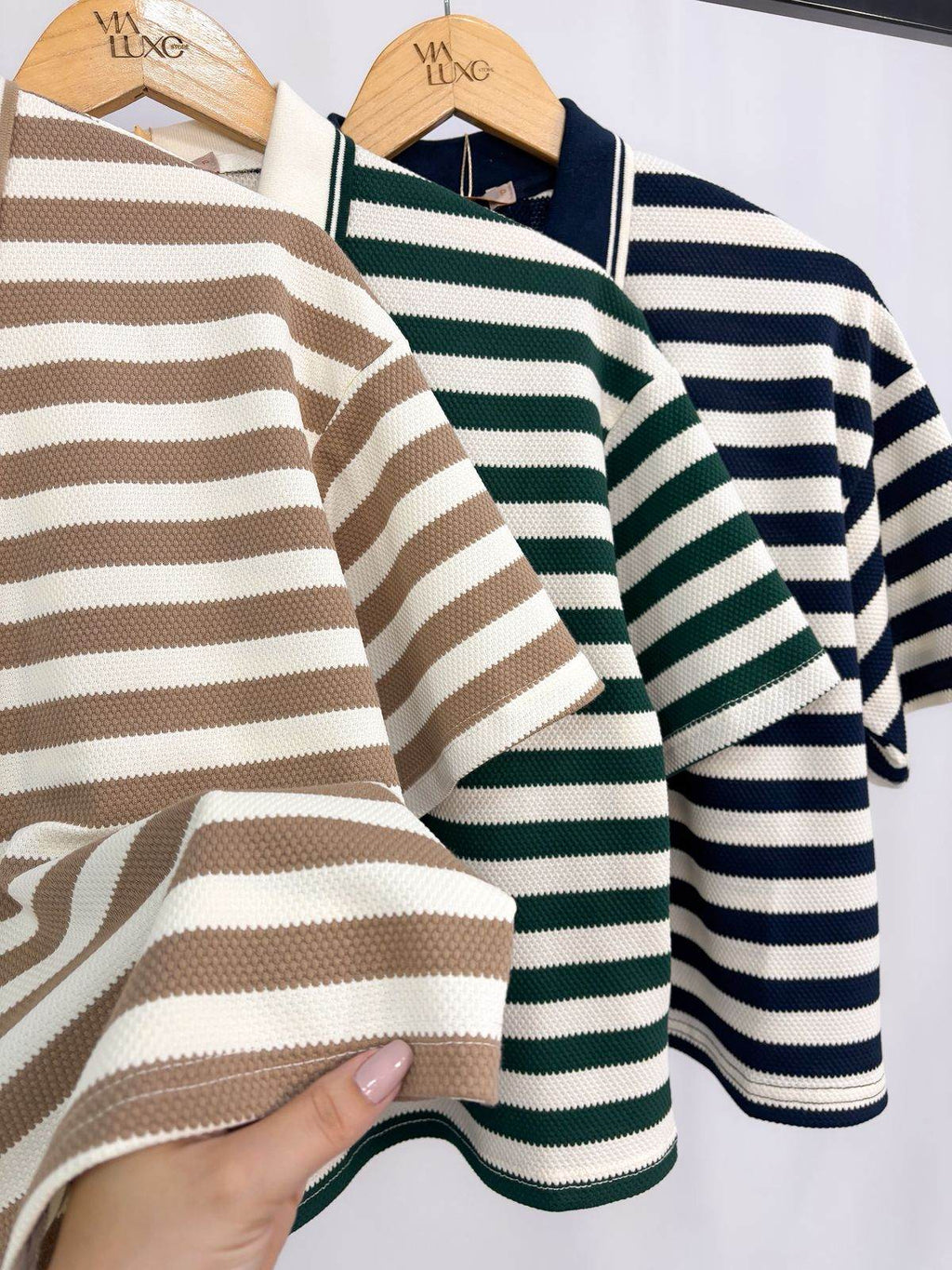 BLUSA CROPPED LISTRAS GOLA POLO RAISSA