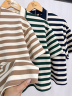 BLUSA CROPPED LISTRAS GOLA POLO RAISSA
