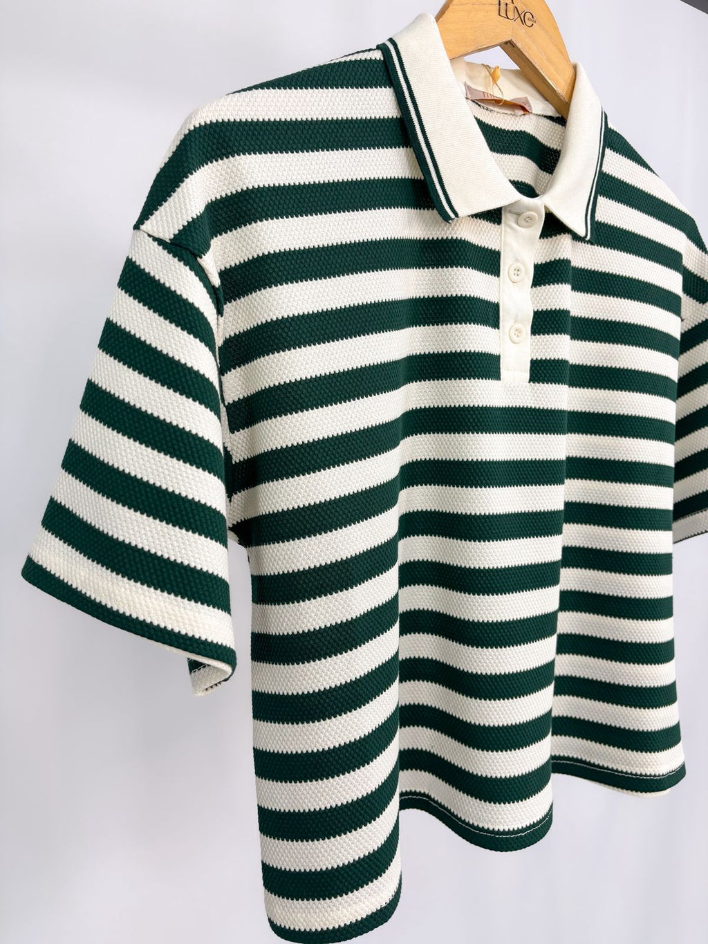 BLUSA CROPPED LISTRAS GOLA POLO RAISSA
