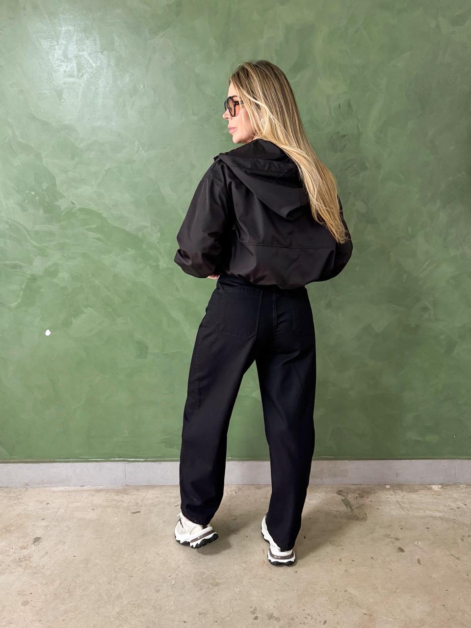 CALÇA BALLOON JEANS PRETA