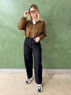 CALÇA BALLOON JEANS PRETA