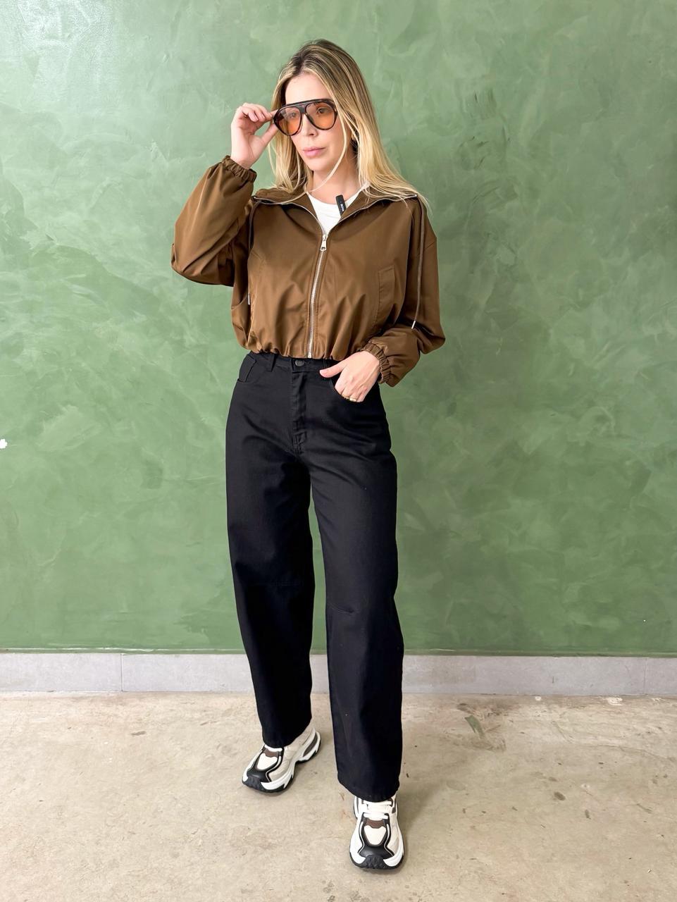 CALÇA BALLOON JEANS PRETA
