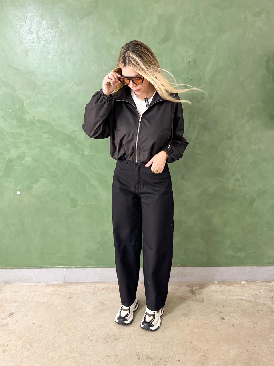 CALÇA BALLOON JEANS PRETA