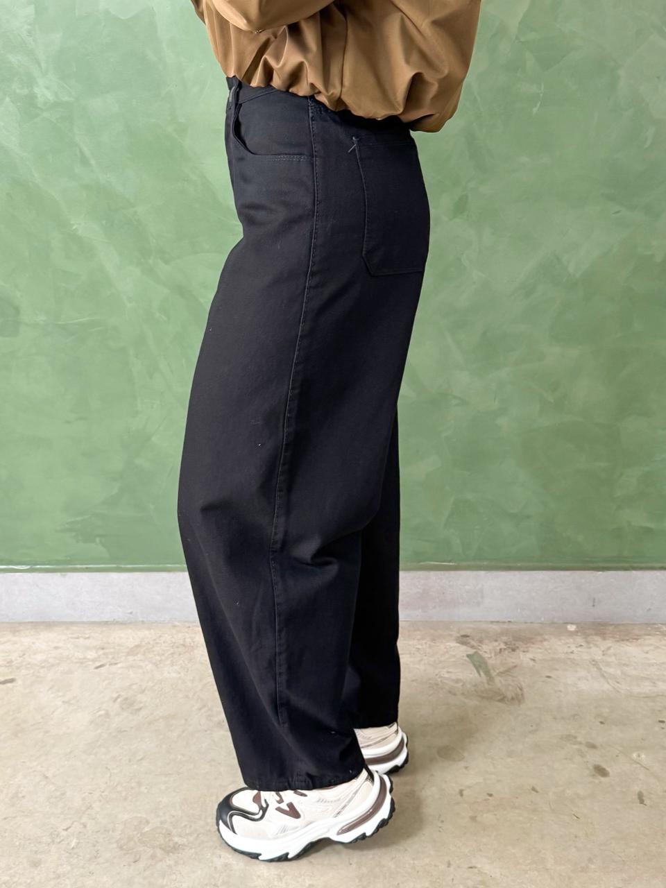 CALÇA BALLOON JEANS PRETA