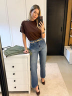 CALÇA JEANS RETA MANU