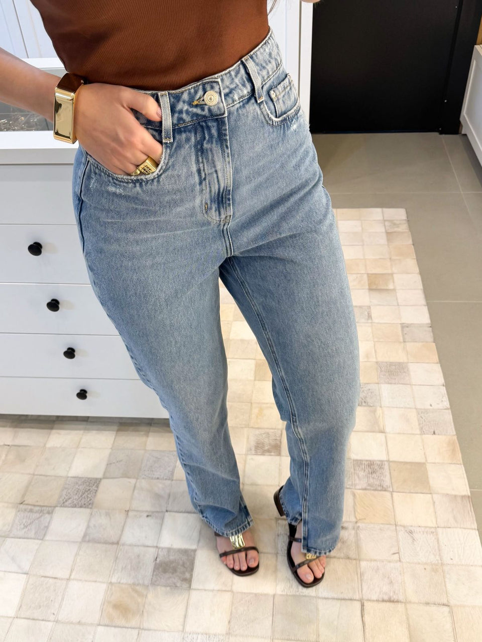 CALÇA JEANS RETA SUZI