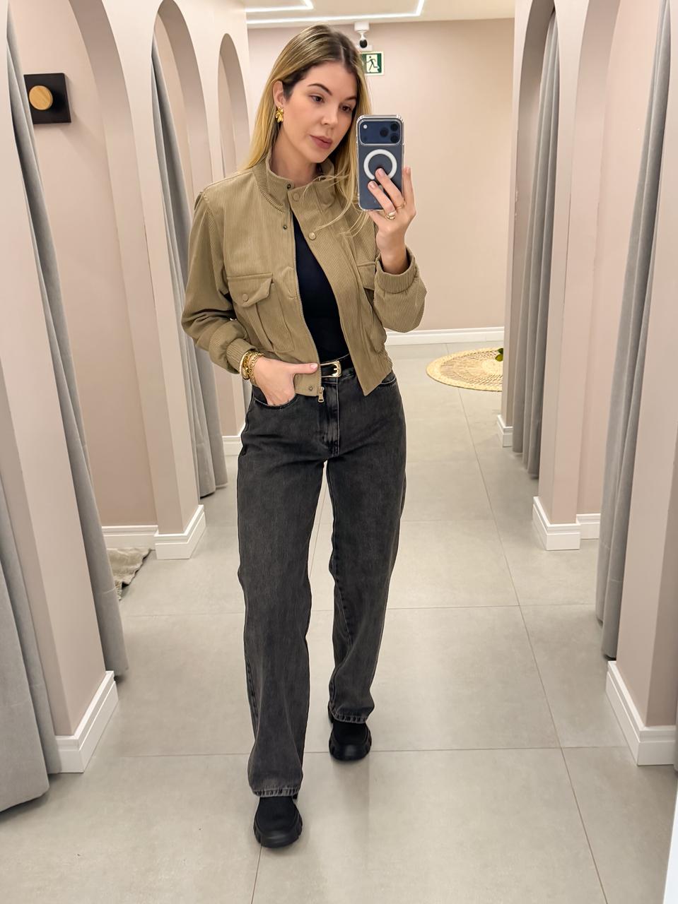 CALÇA WIDE LEG JEANS ESTONADA