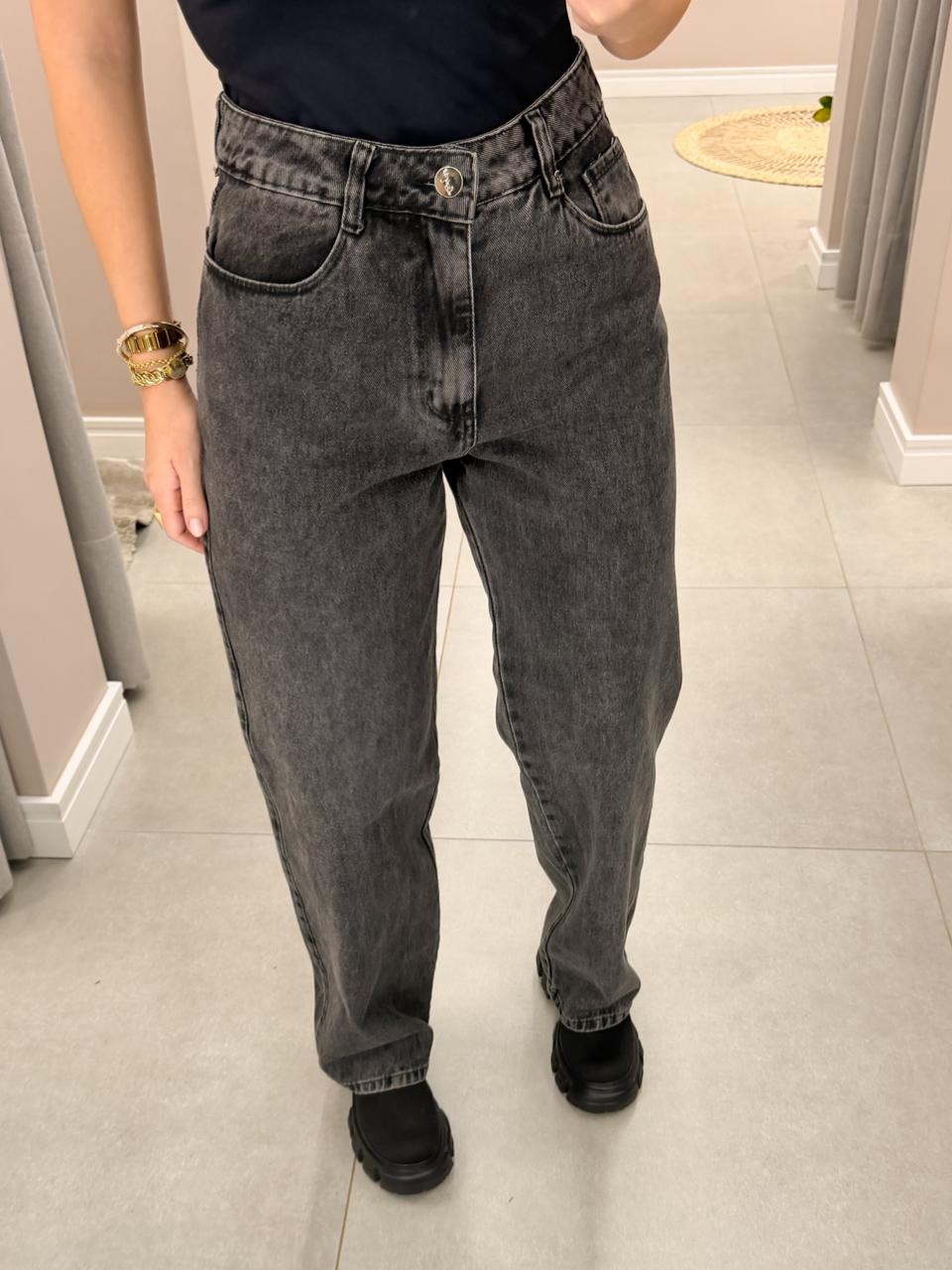 CALÇA WIDE LEG JEANS ESTONADA