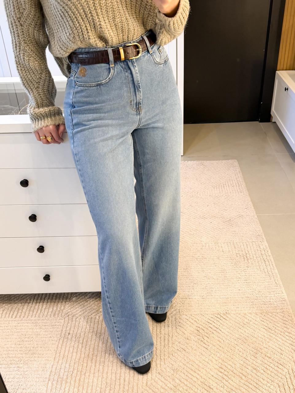 CALÇA WIDE LEG JEANS ISA