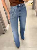 CALÇA WIDE LEG JEANS MELISSA