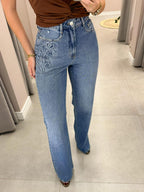 CALÇA WIDE LEG JEANS MELISSA