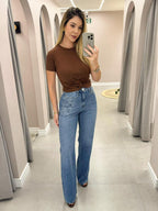 CALÇA WIDE LEG JEANS MELISSA