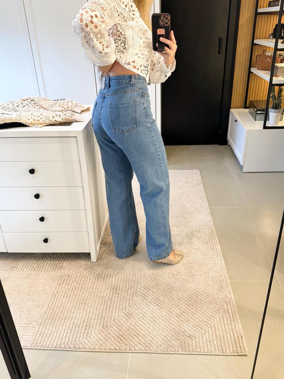 CALÇA WIDE LEG JEANS RENATA