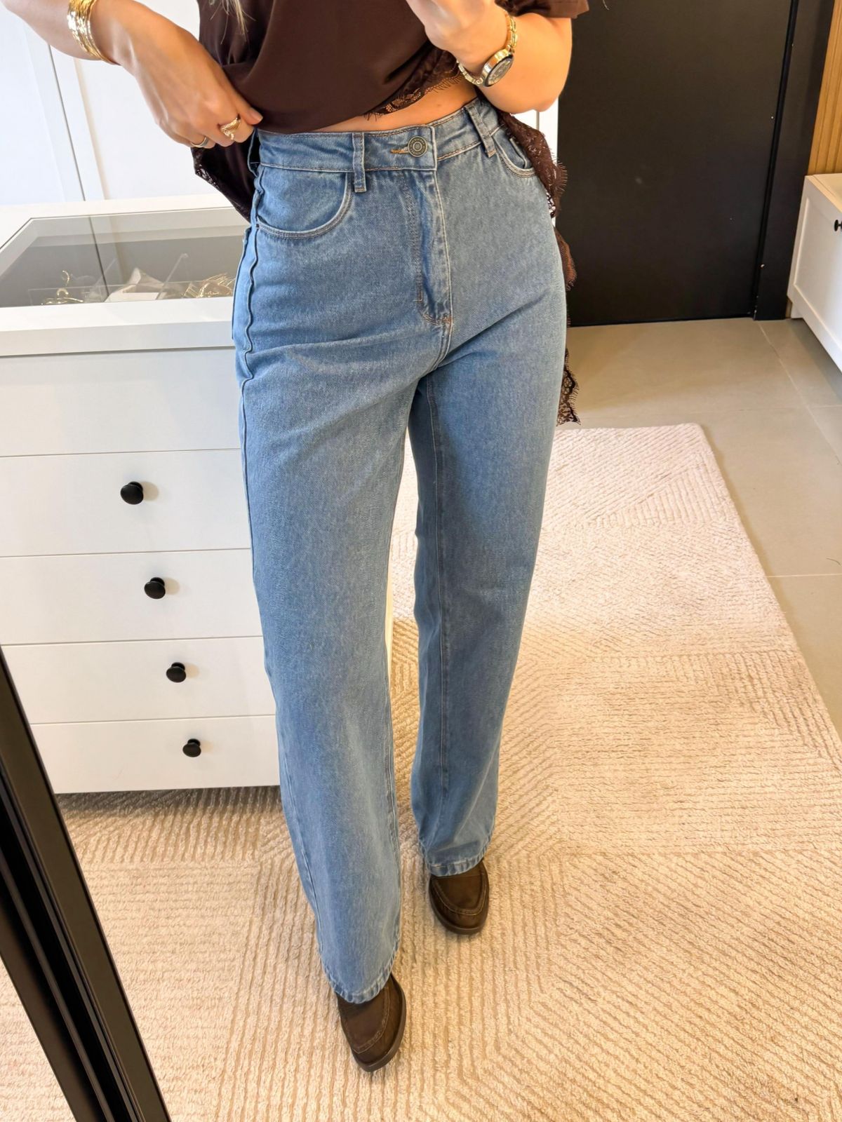 CALÇA WIDE LEG JEANS RENATA
