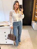 CALÇA WIDE LEG JEANS RENATA