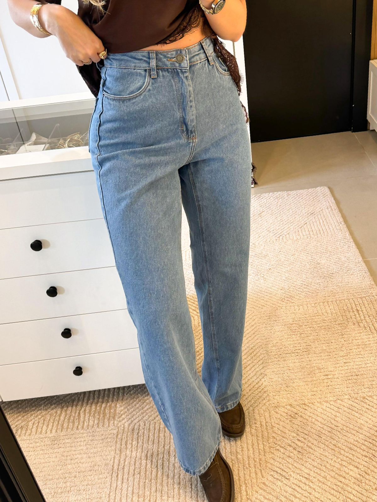 CALÇA WIDE LEG JEANS RENATA