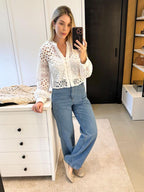 CALÇA WIDE LEG JEANS RENATA