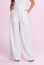 Calça pantalona alfaiataria risca giz