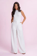 Calça pantalona alfaiataria risca giz
