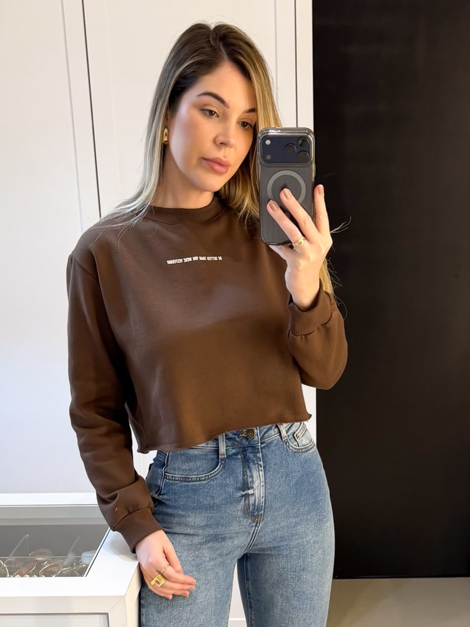 MOLETOM CROPPED BÁSICO FLANELADO LAIS