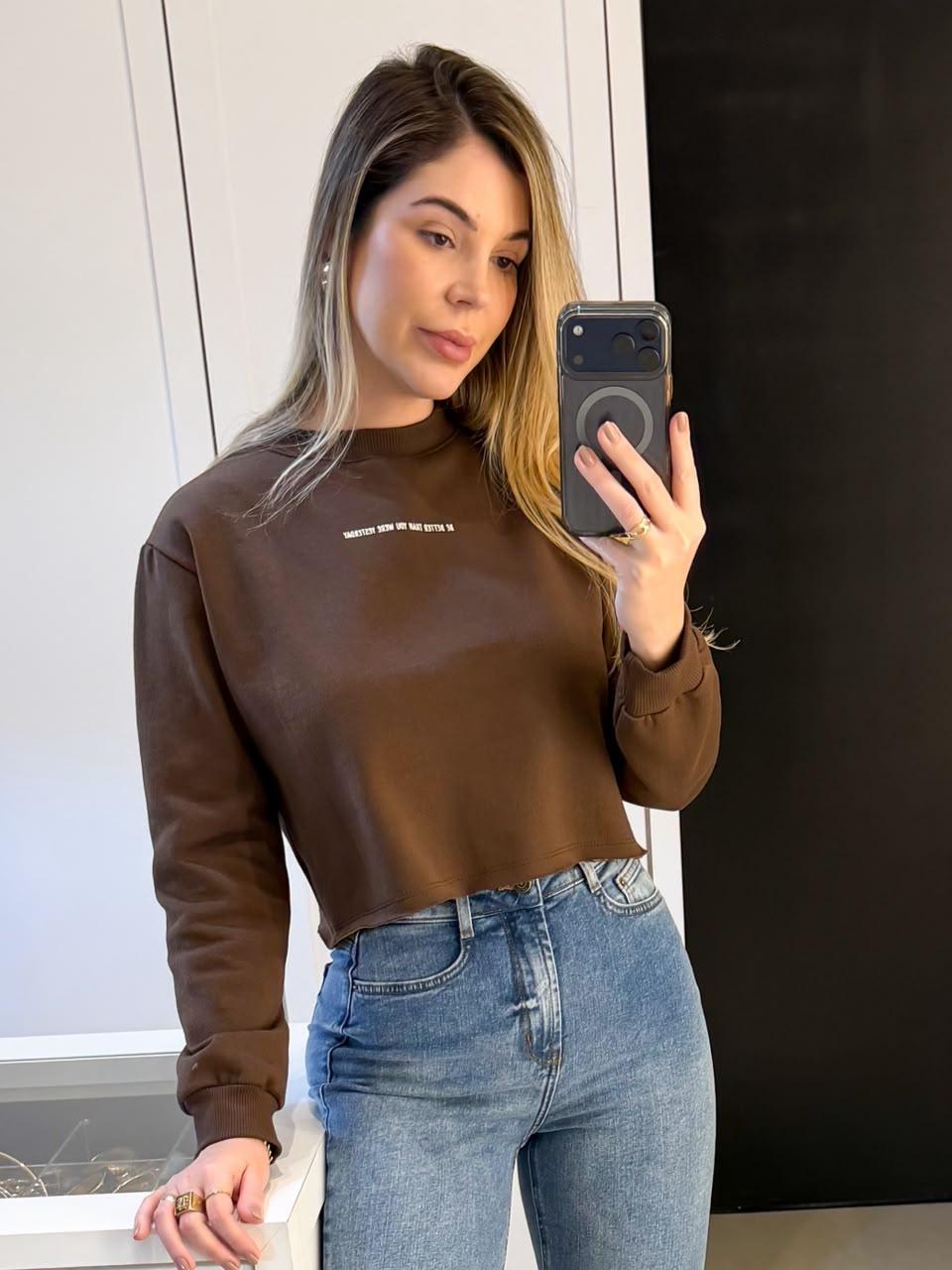 MOLETOM CROPPED BÁSICO FLANELADO LAIS