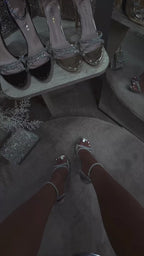Sandália Feminina de Salto Alto com Strass