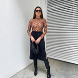 Saia Feminina Midi com Fenda
