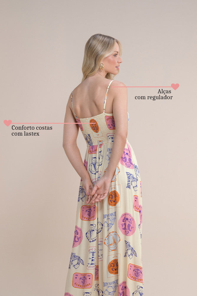 Vestido longo e soltinho