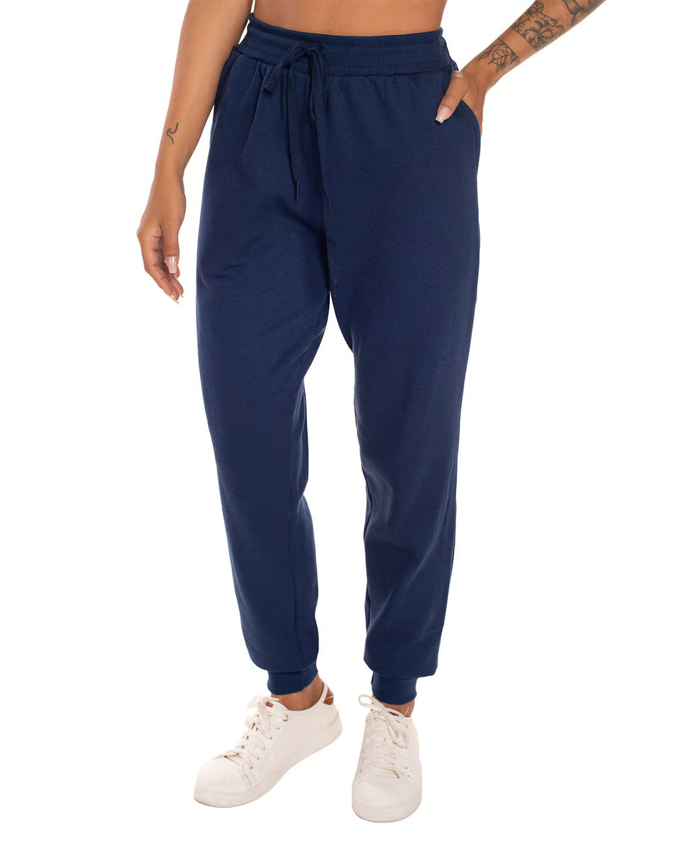 Calça Feminina de Moletom Azul Marinho Roupas básicas masculinas e femininas é na Mirante.