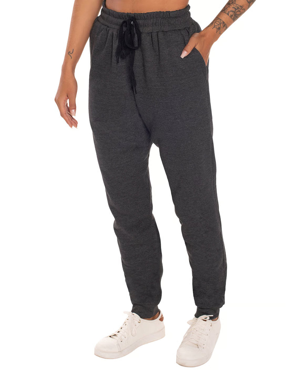 Calça Feminina de Moletom Preto MesclaRoupas básicas masculinas e femininas é na Mirante.